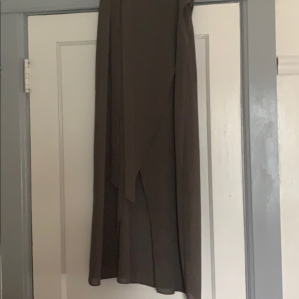 Brown wrap maxi skirt!
